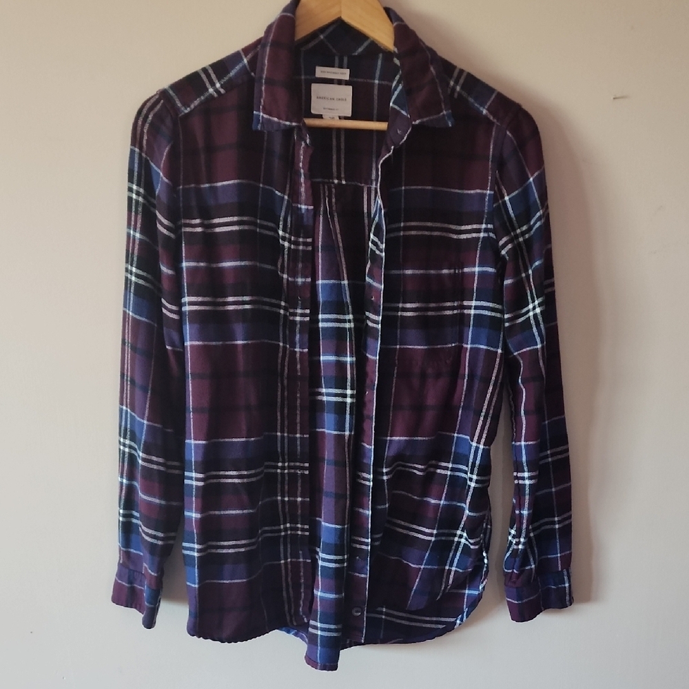 Dark Plaid Long Sleeve Shirt